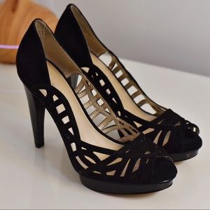 Nine West Caged Detail Peep Toe Heels